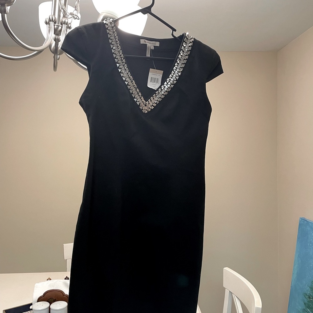 BCG Cocktail Jeweled V-Neck Dress